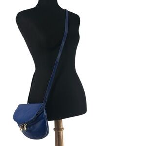 Holt Renfrew vintage mini crossbody bag Blue Leather made in Italy luxury